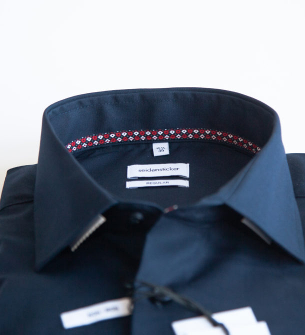 Seidensticker - Non Iron (Splendesto) Shirt - Navy With Trim - Image 2