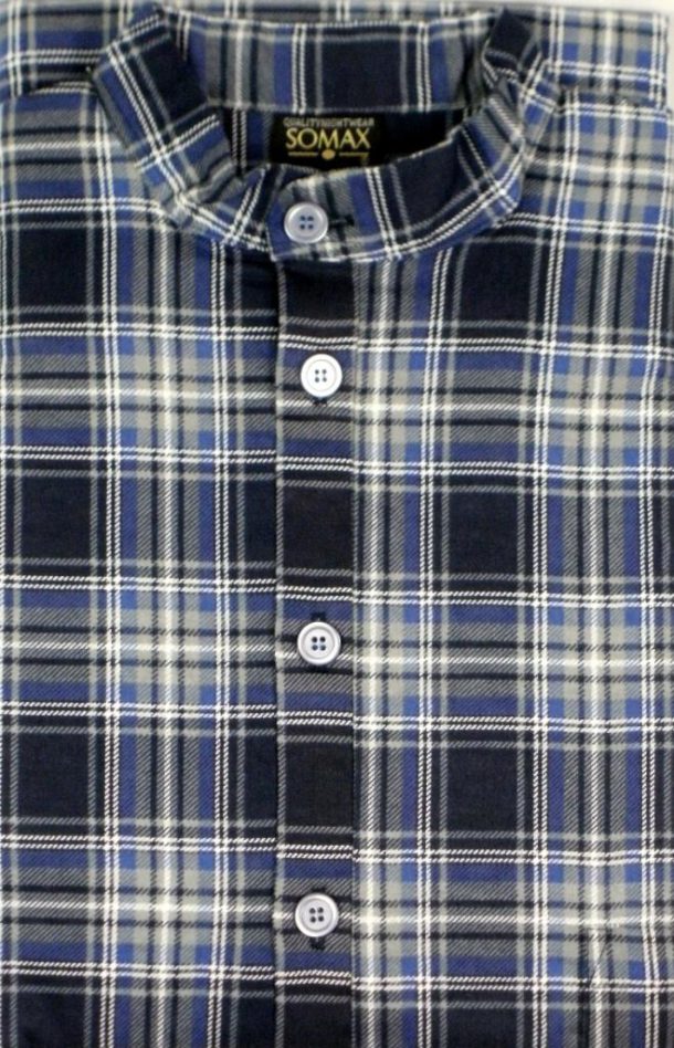 Somax Checked Night Shirt - Navy