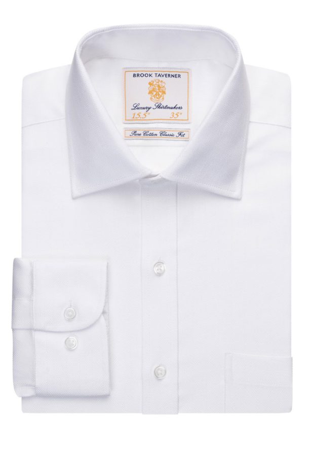 Brook Taverner Altare Premium Cotton Shirt + Extra Long - White