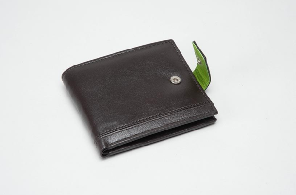 Charles Smith Leather Wallet - Brown & Lime - Image 2