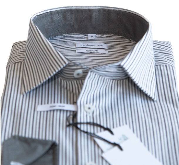 Seidensticker - Non Iron (Splendesto) Shirt - Grey Stripe With Trim - Image 2