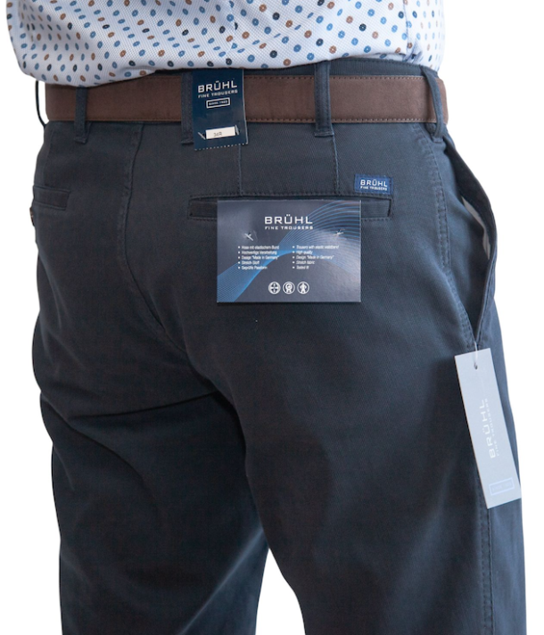 Bruhl Cotton Trousers - Mid Blue - Image 2