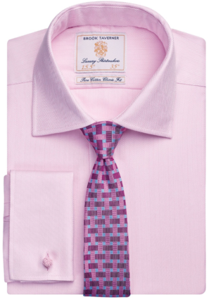 Brook Taverner Andora Double Cuff  Herringbone - Pink