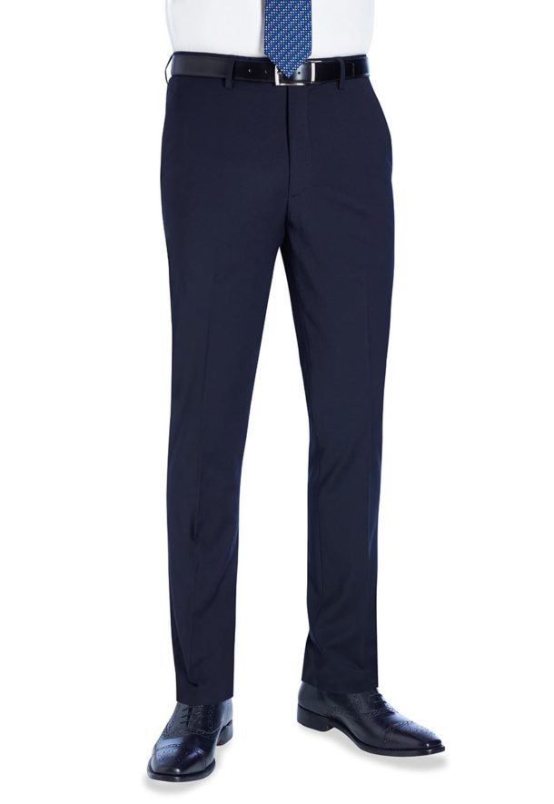 Brook Taverner Cassino Slim Fit Trousers - Plain Front - Image 4