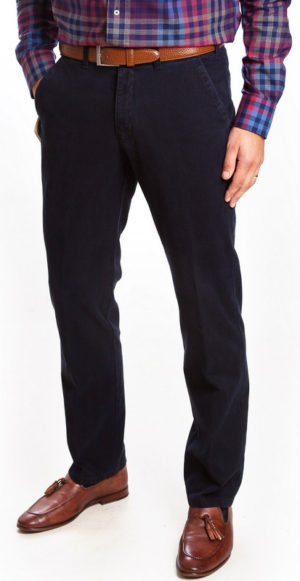 Club of Comfort Cotton Casual Trousers - Navy - Caspar