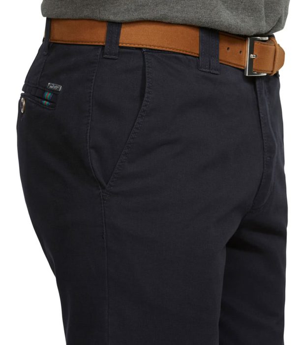 Meyer Stretch Chino Colourfast Roma Trouser- Navy - Image 2