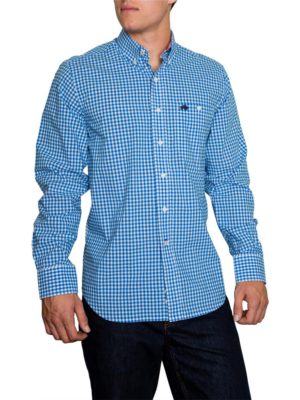 Raging Bull Signature Gingham Shirt - Cobalt