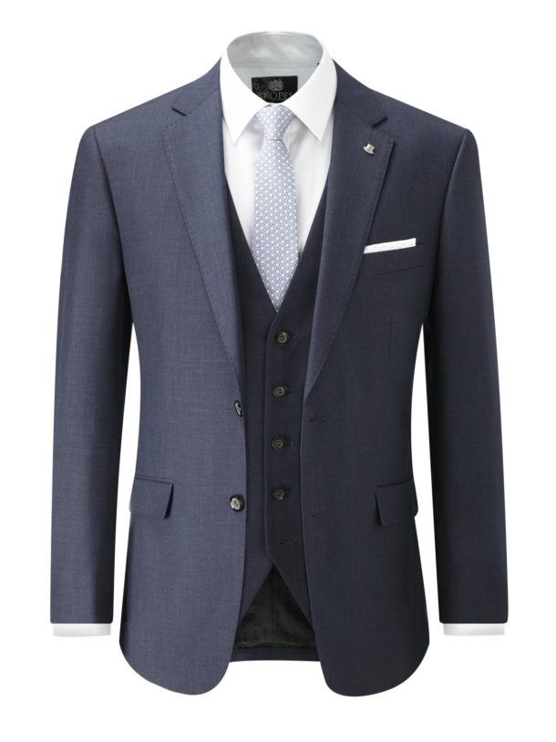 Skopes Joss Wool Blend Suit Jacket - Indigo