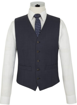 The Label Esteem Range - Waistcoat - Blue Sharkskin