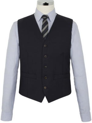 The Label Esteem Range - Waistcoat - Navy Sharkskin